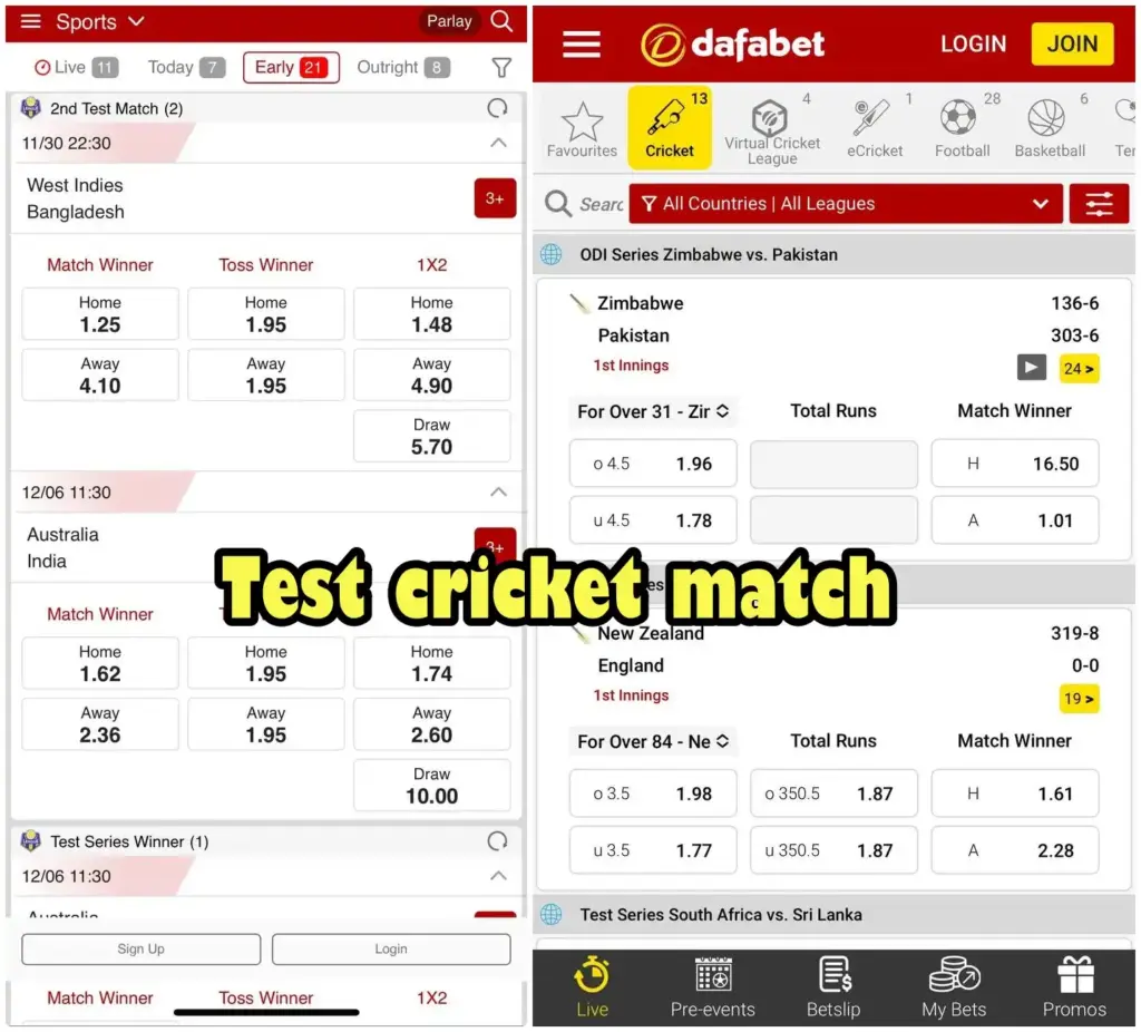 Dafasports - Test cricket match