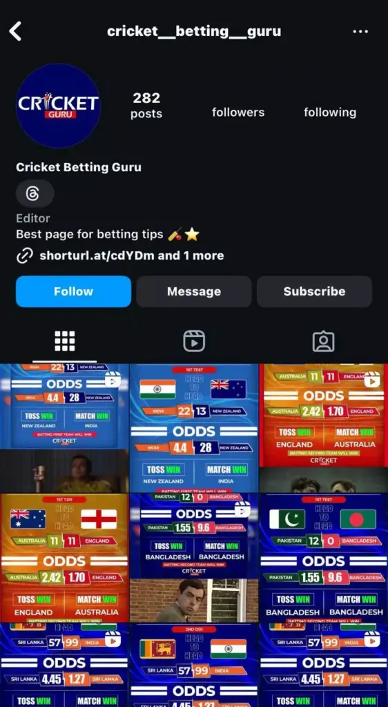 Cricket betting tips Guru