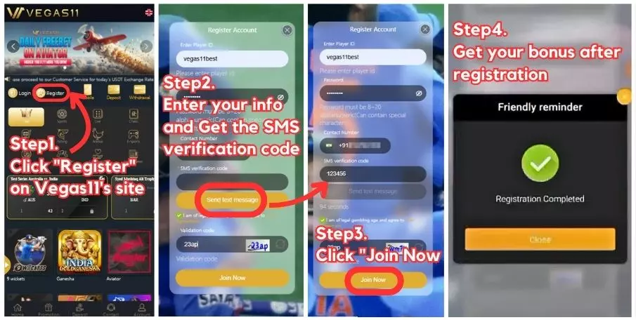 Vegas11 registration steps