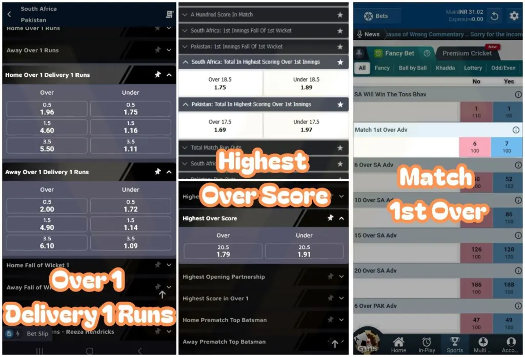 3 Types of Overs Runs