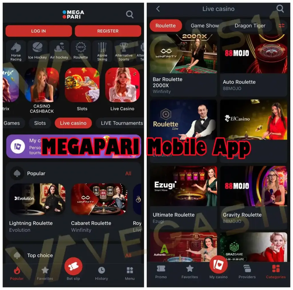 MEGAPARI Mobile Roulette App