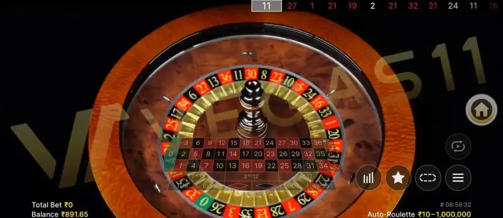 Roulette game in VEGAS11