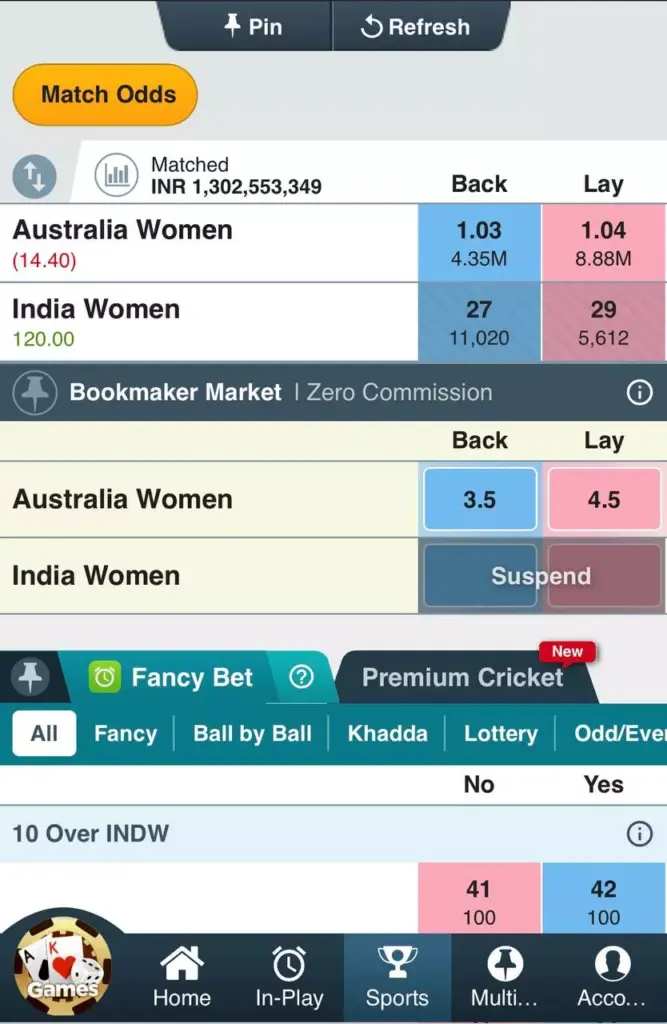 cricket betting exchange