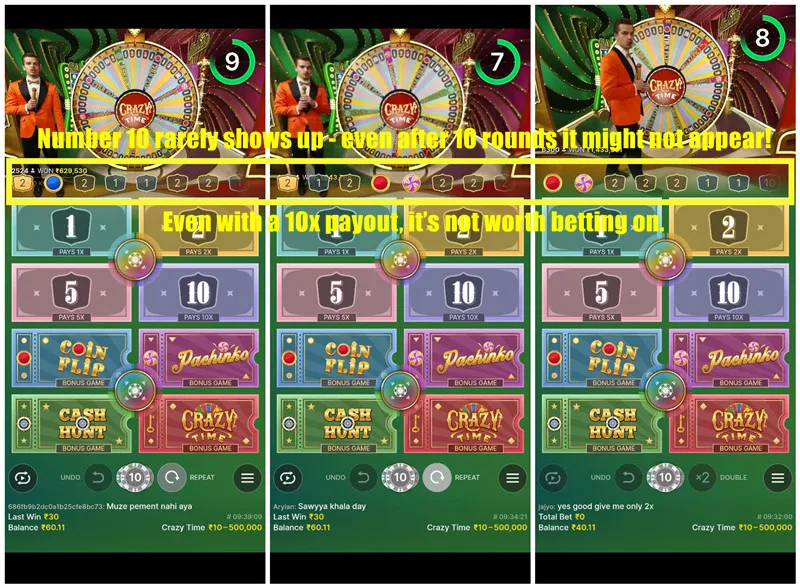 Crazy Time Winning Tip - Don’t Bet on Number 10