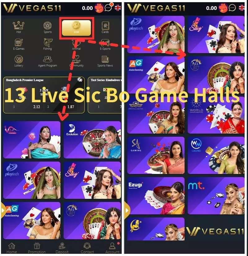 13 Live Sic Bo Game Halls