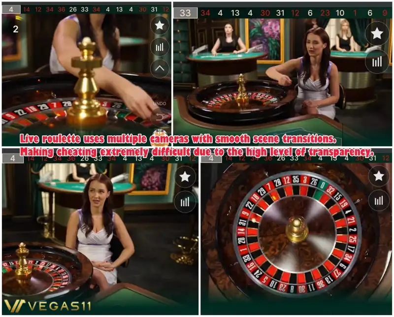 Live roulette uses multiple cameras