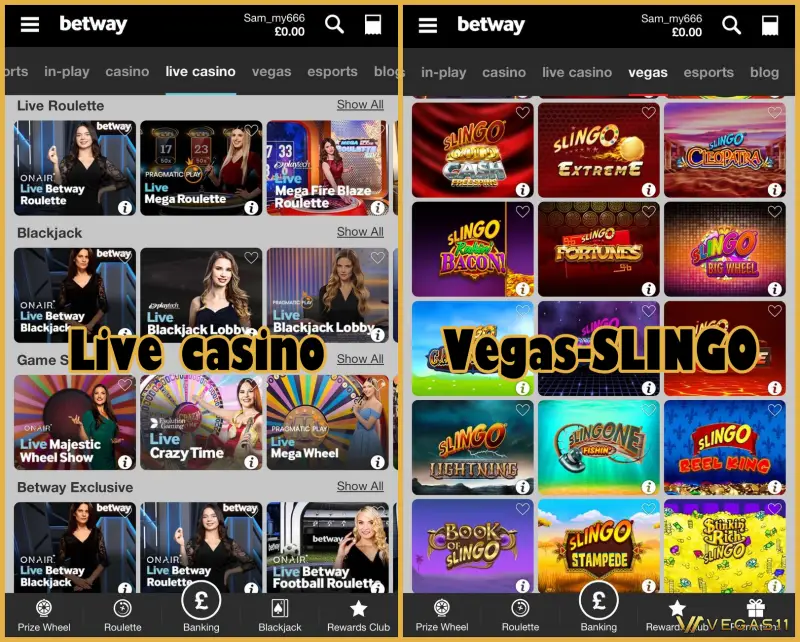 Betway - Casino games