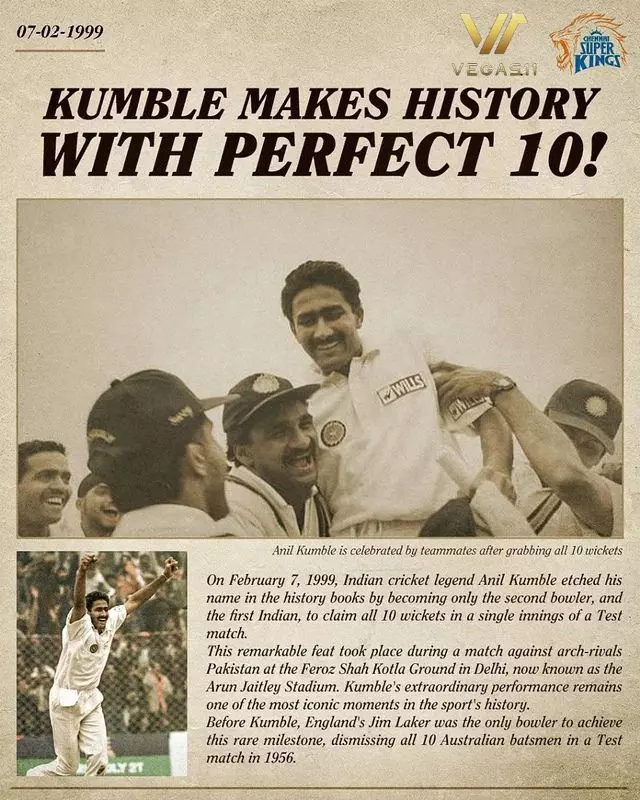 Anil Kumble took 10 wickets