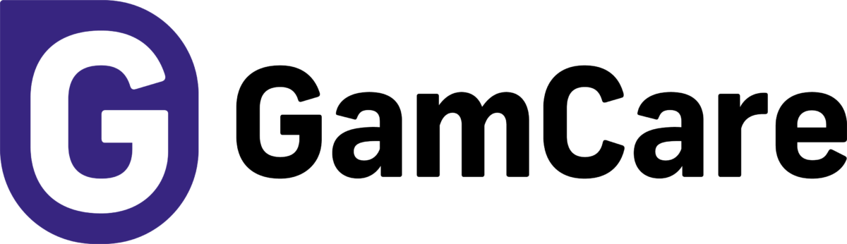 GamCare gambling support organization logo, offering 24/7 free advice and help