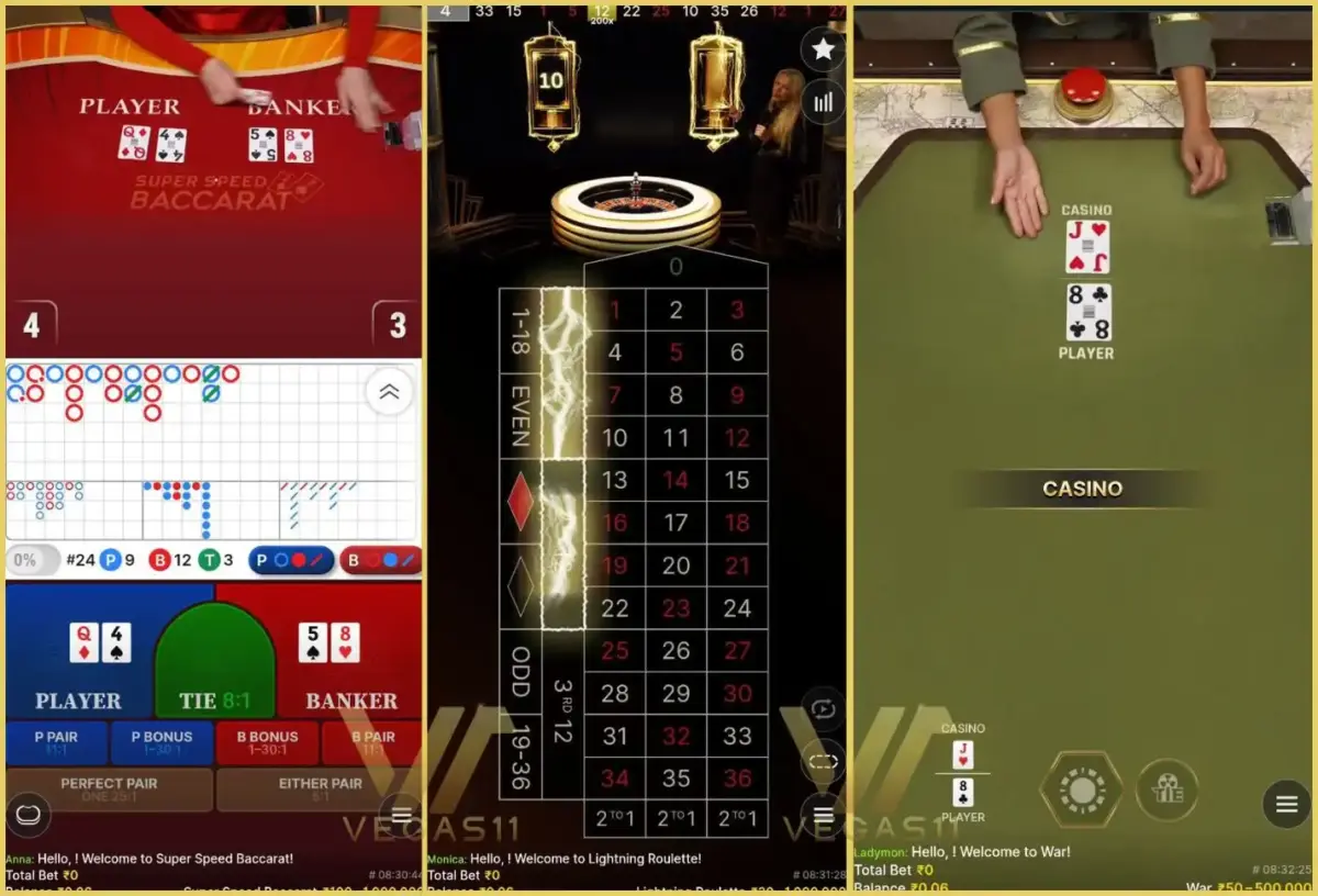 The games most suitable for beginners are also available on Vegas11.