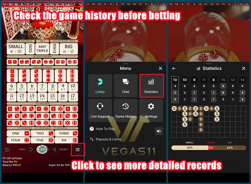 Sic Bo Winning Tip - Check Previous Game Results