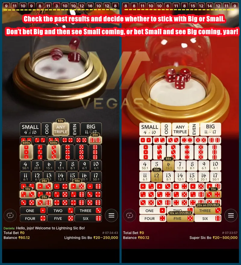 Sic Bo Winning Tip – Stick to either Big or Small