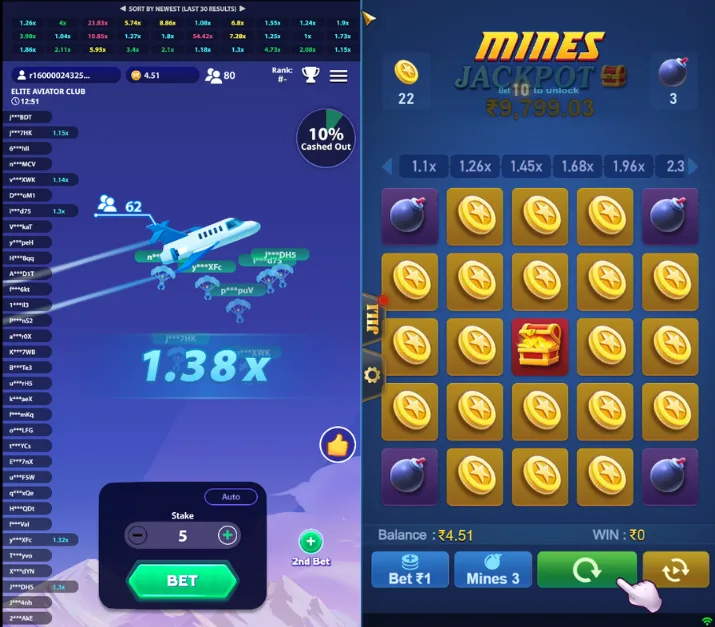 V11-Aviator and Mines