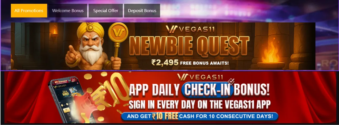 Vegas11 free bonus