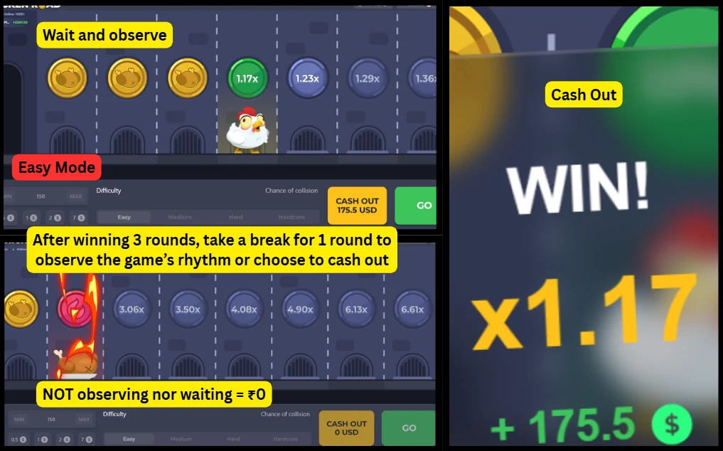 Easy: 3 Wins → 1 Break trick