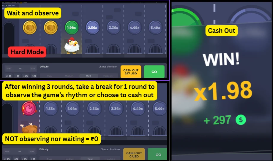 Hard: 3 Wins → 1 Break trick