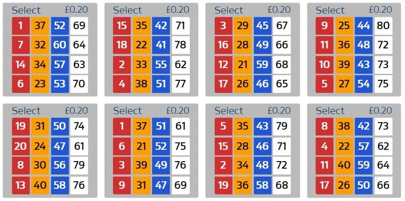 80-Ball Bingo Tickets