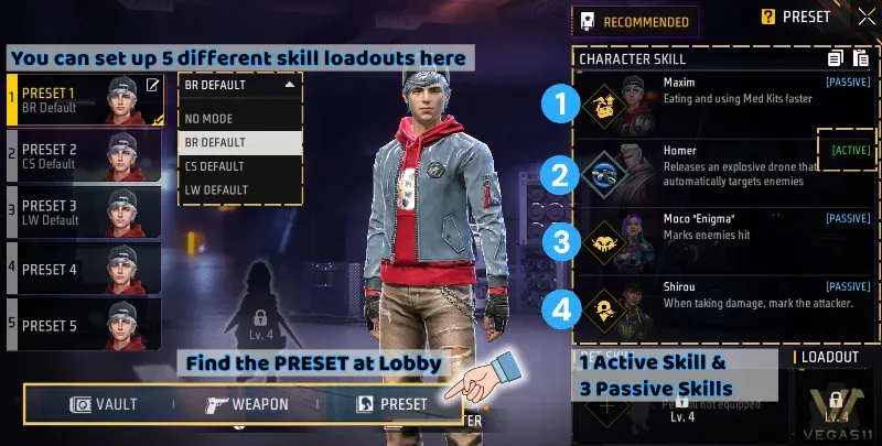 How to set up skill loadouts