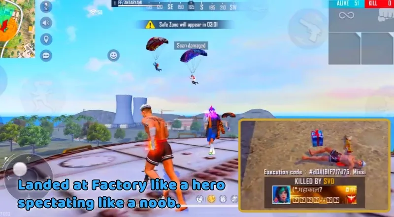 Free Fire Factory Drop Fail