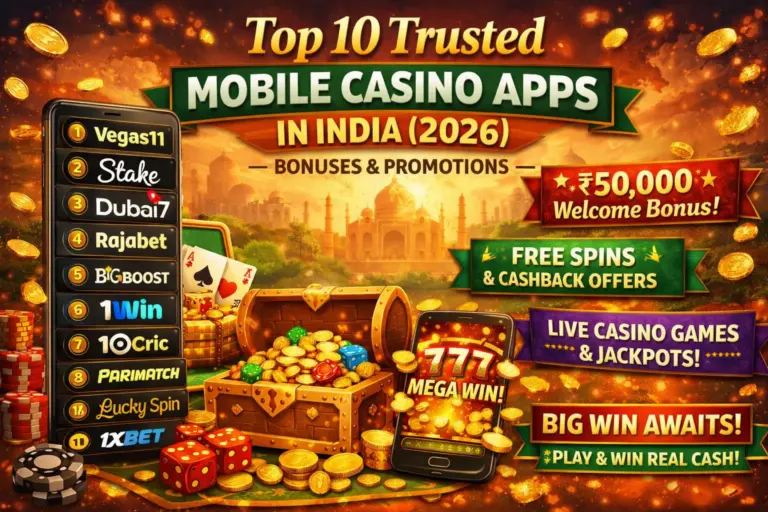 Top 10 Trusted Mobile Casino Apps in India (2026) - Bonuses & Promotions