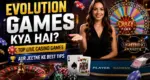 Live casino studio backdrop featuring Evolution Gaming's Crazy Time host and the giant prize wheel with multipliers for online gaming in India.